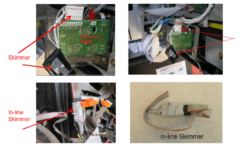 skimming devices planted in pumps